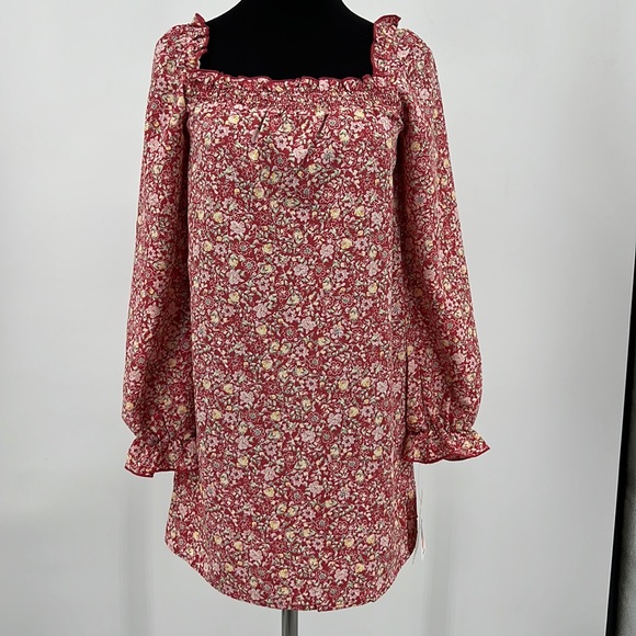 Bebop NWT Floral Peasant Style Mini Dress Sz. XS - Picture 1 of 11